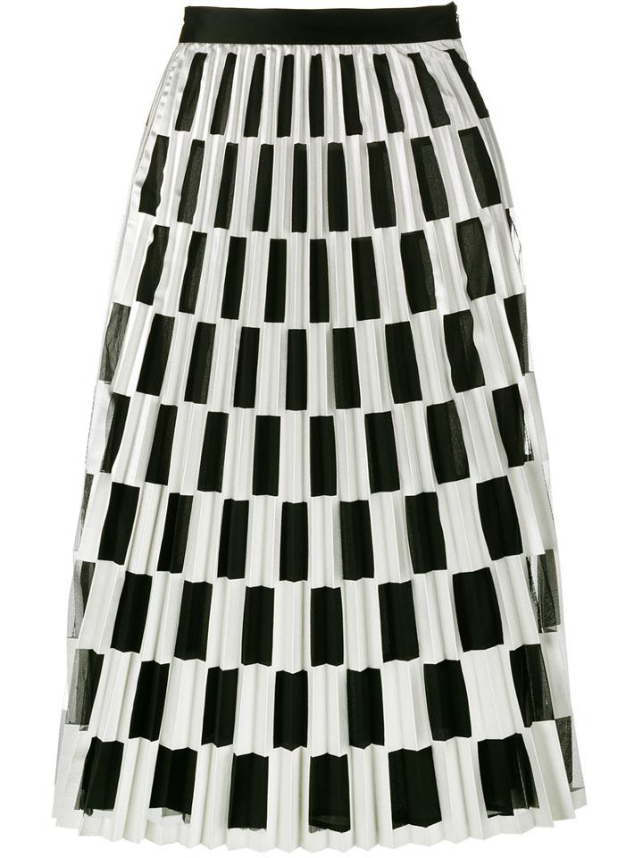Off-white Check Pleated Skirt, Women's, Size: Small, Black, Polyester