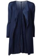 Issey Miyake Pleated Draped Cardigan, Women's, Size: 5, Blue, Polyester