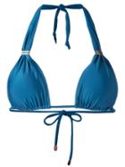 Vix Metallic Detail Bikini Set, Women's, Size: Medium, Blue, Polyamide/spandex/elastane
