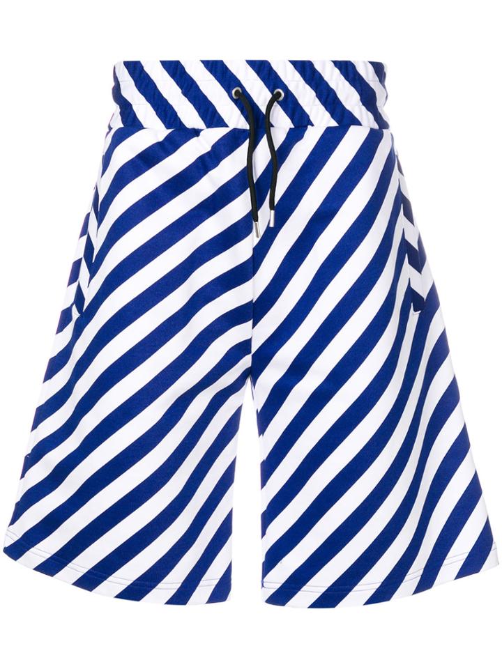 Kenzo Diagonal Stripe Track Shorts - Blue