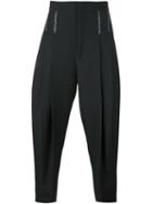 Haider Ackermann Pleated Tapered Trousers, Men's, Size: 52, Black, Cotton/virgin Wool
