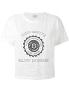 Saint Laurent Saint Laurent Université Fitted Ringer T-shirt, Women's, Size: Xs, Nude/neutrals, Cotton