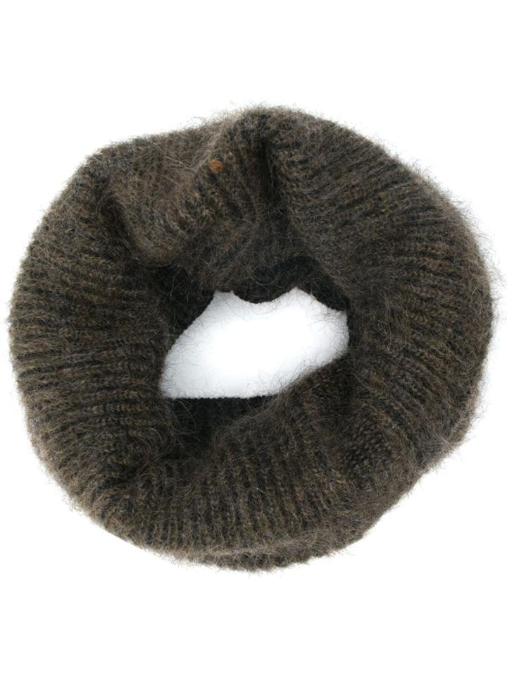 Rick Owens Ribbed Knit Snood - Brown