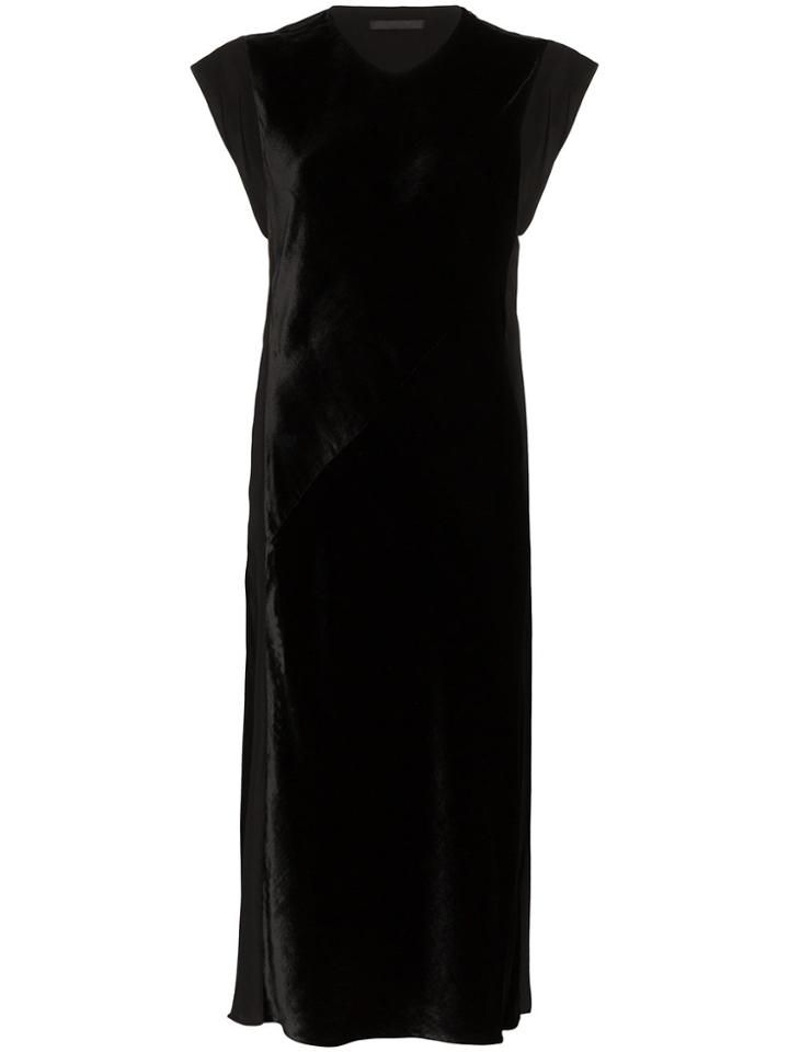 Helmut Lang Velvet Front Shift Dress - Black