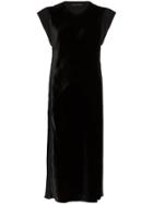 Helmut Lang Velvet Front Shift Dress - Black