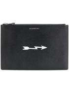 Givenchy Arrow Print Saffiano Pouch - Black