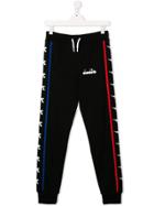 Diadora Junior Teen Side Stripe Track Trousers - Black