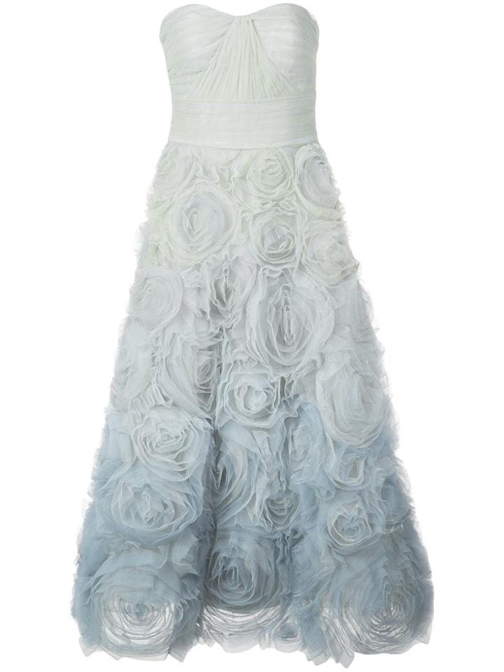 Marchesa Notte Strapless Evening Dress - Green
