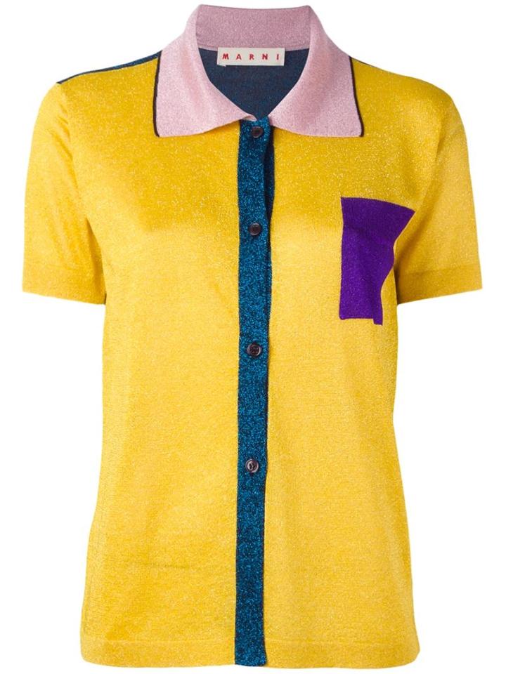 Marni Colour Block Knitted Polo Shirt