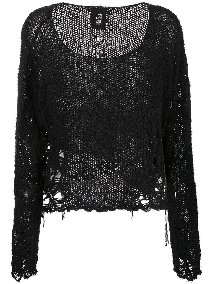 Thom Krom Sweater With Distressed Style - Black