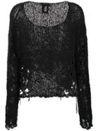Thom Krom Sweater With Distressed Style - Black