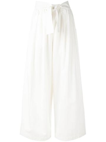 Tome Belted Palazzo Pants - White