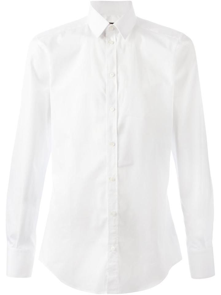 Dolce & Gabbana Classic Shirt, Men's, Size: 42, White, Cotton