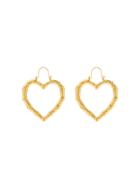 Rixo Misty Bamboo Heart Earrings - Gold