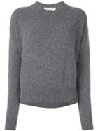 Giada Benincasa Studded Crew Neck Jumper, Women's, Size: Xs, Grey, Wool