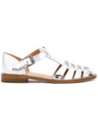 Church S Flat Gladiator Sandals, Women's, Size: 38, Grey, Calf Leather/leather
