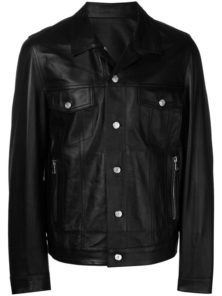 Balmain Signature Logo Biker Jacket - Black