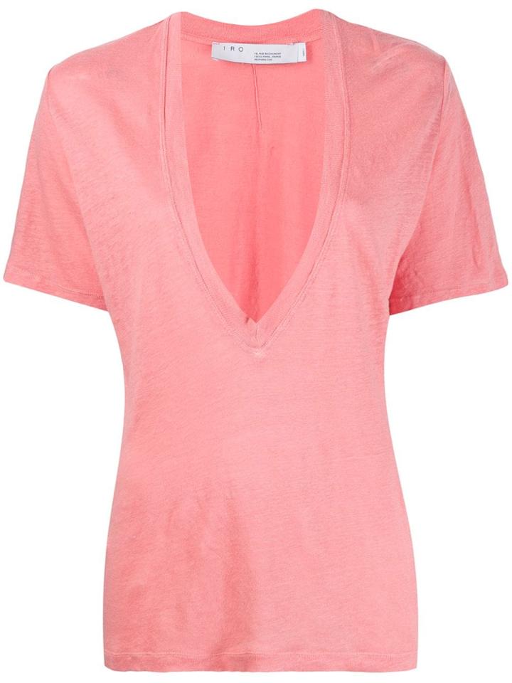 Iro Deep V-neck T-shirt - Pink