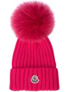 Moncler Ribbed Knit Hat - Pink