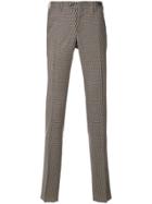 Pt01 Checked Tailored Trousers - Brown