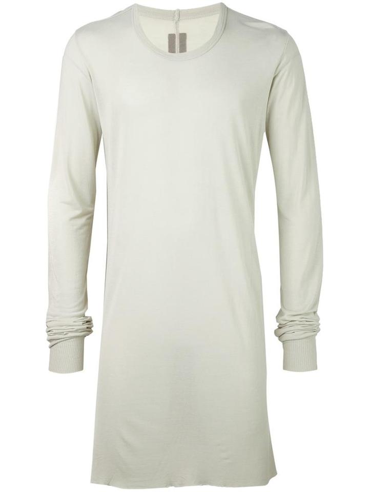 Rick Owens Long-length T-shirt, Men's, Size: Small, Grey, Viscose/silk