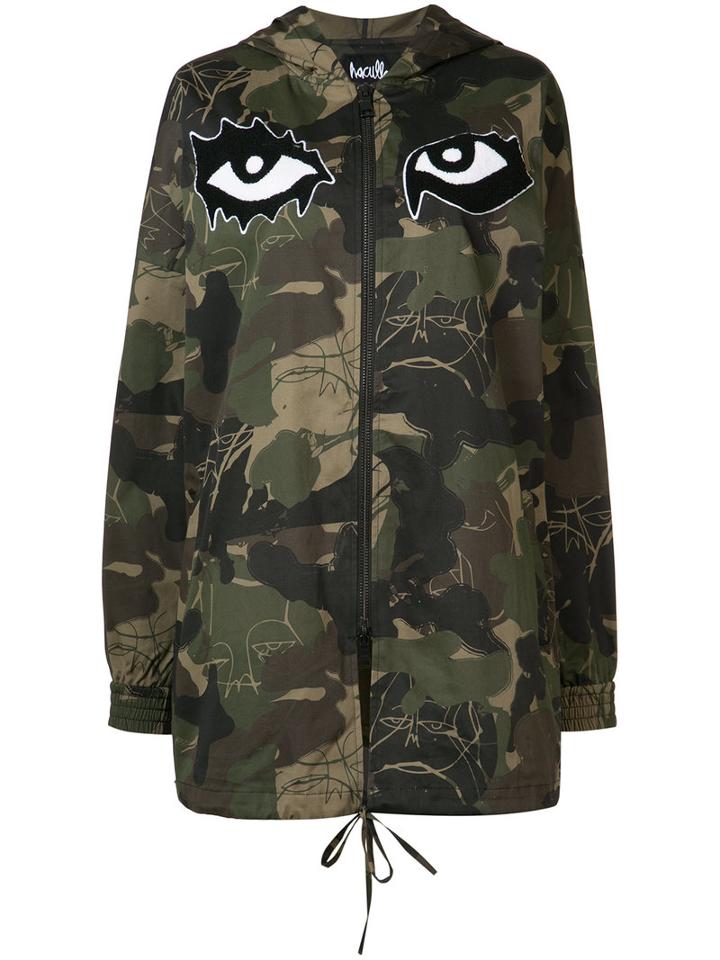 Haculla Camouflage Printed Hooded Coat, Women's, Size: Xxs, Green, Cotton
