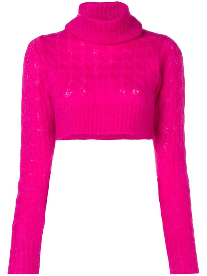 Matthew Adams Dolan Cropped Turtleneck Jumper - Pink