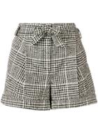 Veronica Beard Houndstooth Patterned Shorts - Black