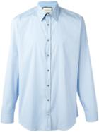 Gucci Classic Poplin Shirt, Men's, Size: 42, Blue, Cotton/nylon/spandex/elastane