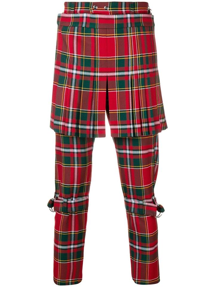 Burberry Tartan Kilt Trousers - Red