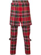 Burberry Tartan Kilt Trousers - Red