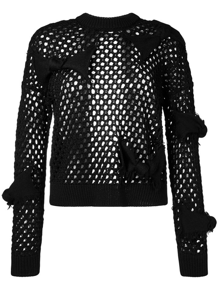 Red Valentino Perforated Knit Jumper - Black