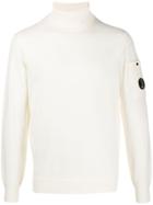 Cp Company Signature Lens Turtleneck Jumper - White