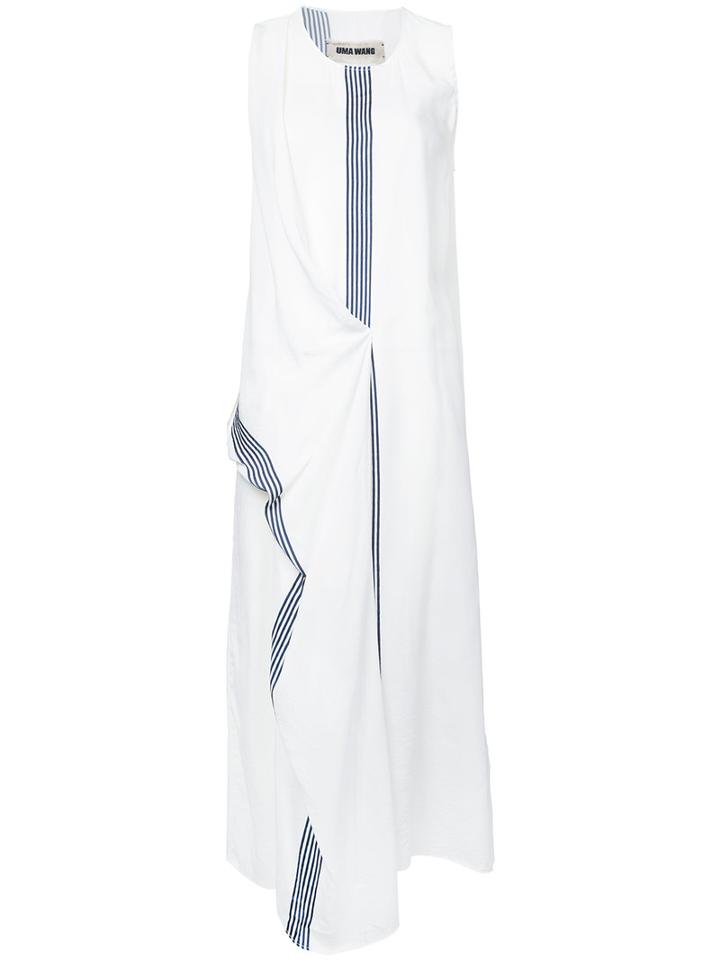 Uma Wang - Stripe Panel Dress - Women - Acetate/viscose - S, White, Acetate/viscose