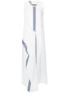 Uma Wang - Stripe Panel Dress - Women - Acetate/viscose - S, White, Acetate/viscose