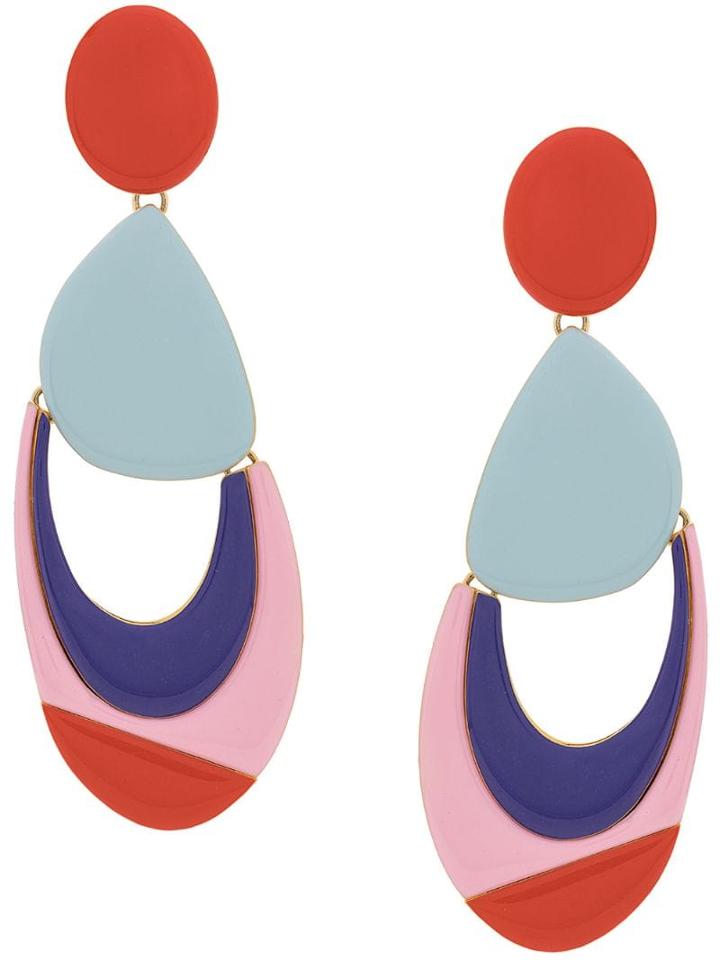 Emilio Pucci Colourblock Drop Earrings - Blue