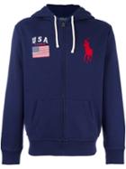 Polo Ralph Lauren Embroidered Logo Hoodie, Men's, Size: Medium, Blue, Cotton/polyester