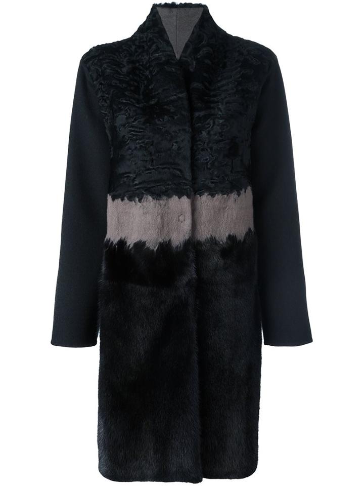 Manzoni 24 Striped Fur Coat