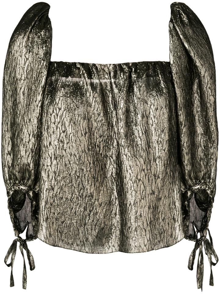 Saint Laurent Cropped Blouse - Metallic