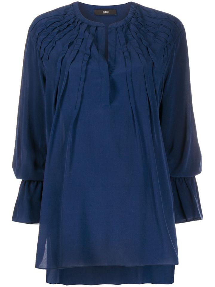 Steffen Schraut Pleated Details Blouse - Blue