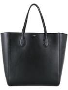 Rochas Logo Stamp Tote, Women's, Black, Calf Leather