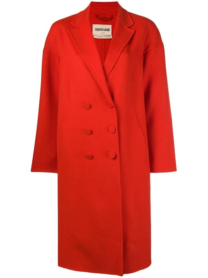 Roberto Cavalli Double Breasted Coat - Red