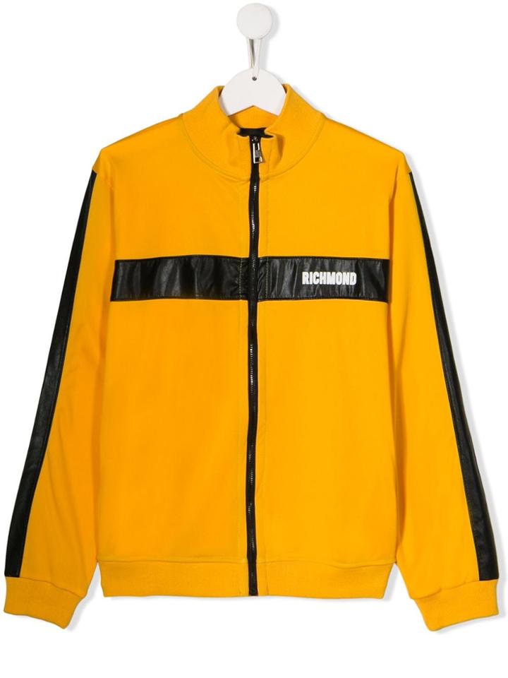 John Richmond Junior Teen Contrast Logo Track Jacket - Yellow