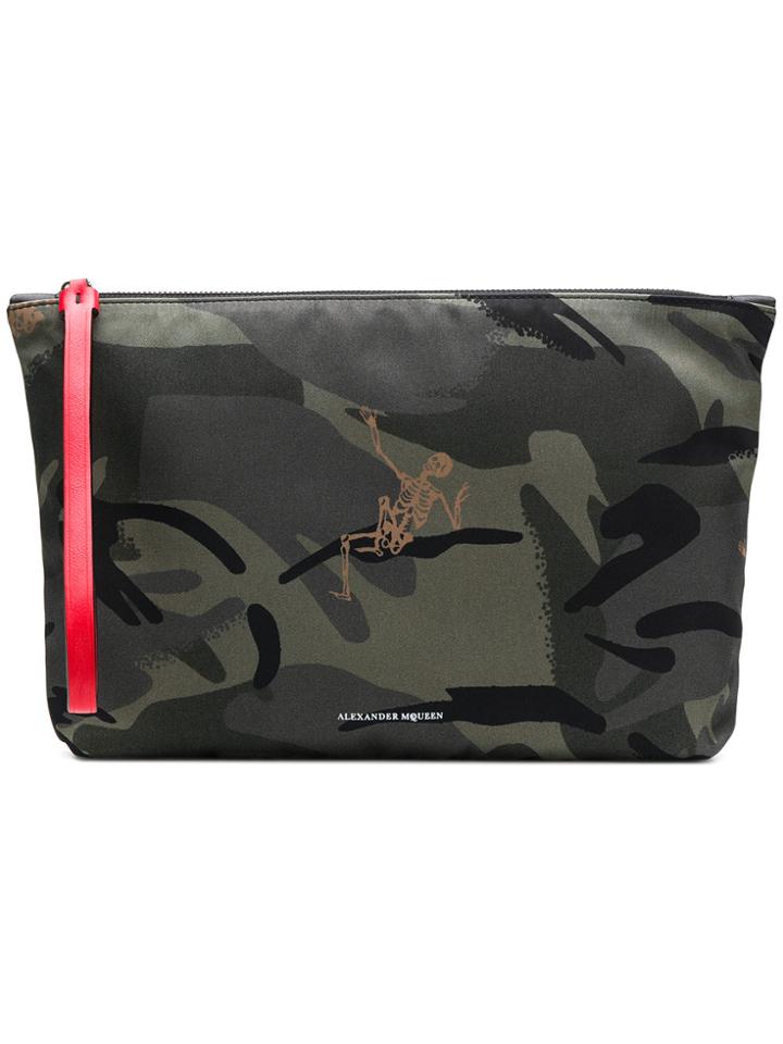 Alexander Mcqueen Camouflage Print Clutch Bag - Green