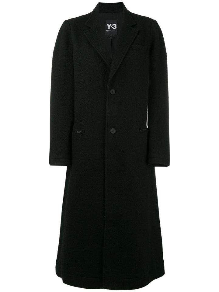 Y-3 Single Breasted Coat - Black