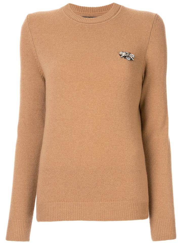 Markus Lupfer Bee-embellished Jumper - Brown