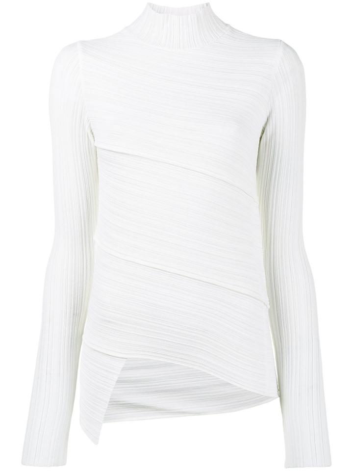 Proenza Schouler Spiral Knit Turtleneck - White