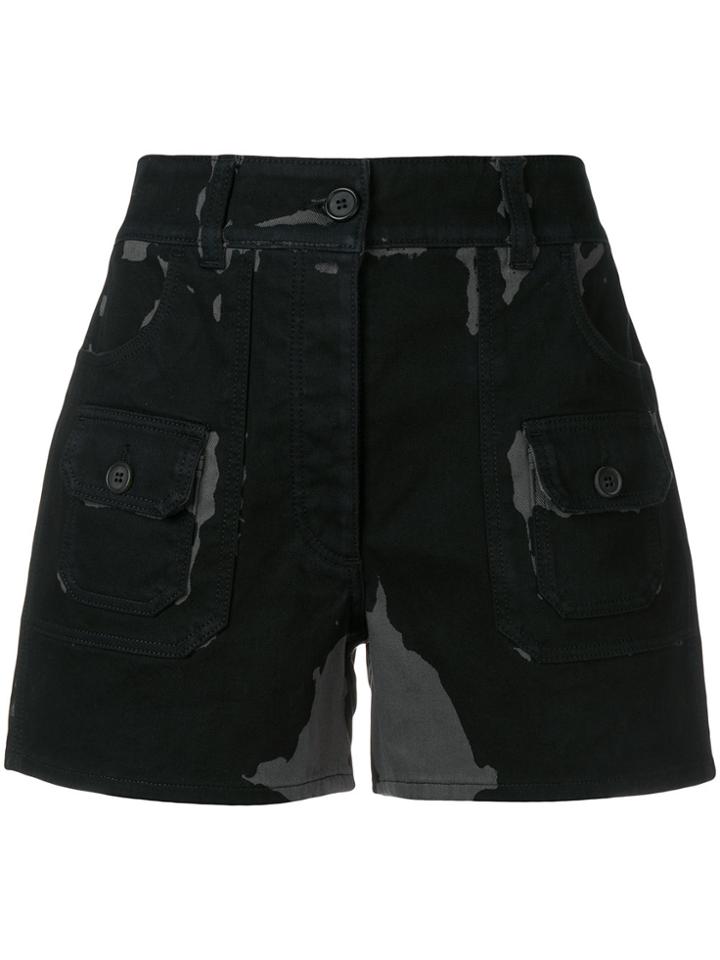 Prada Bleach-effect Shorts - Black