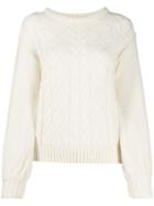 Guardaroba Cable Knit Jumper - White