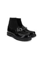 Florens Buckle Loafer Ankle Boots - Black